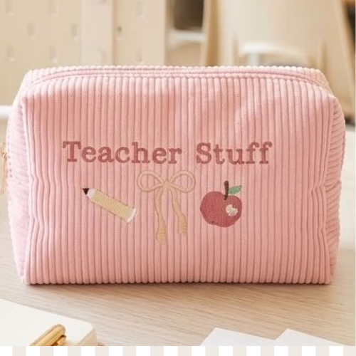 Embroidered Teacher Stuff Pouch
