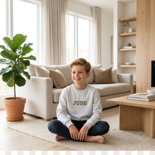 Custom Embroidered Name Sweater - Youth