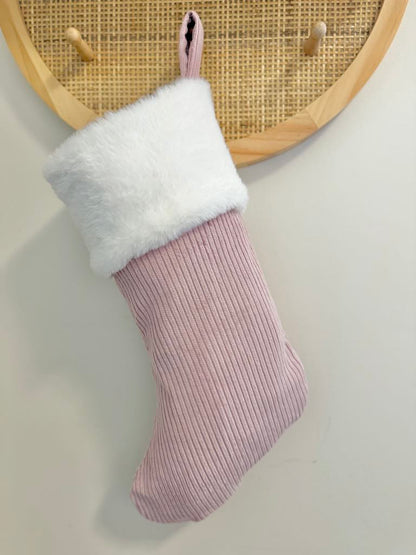 Luxury Corduroy Christmas Stocking - Dusty Mauve
