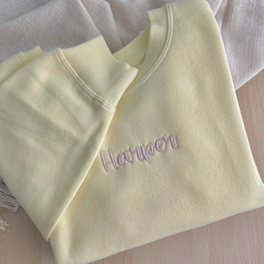Custom Name Embroidered Sweater - Junior
