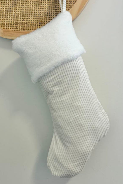 Luxury Corduroy Christmas Stocking - Creamy White