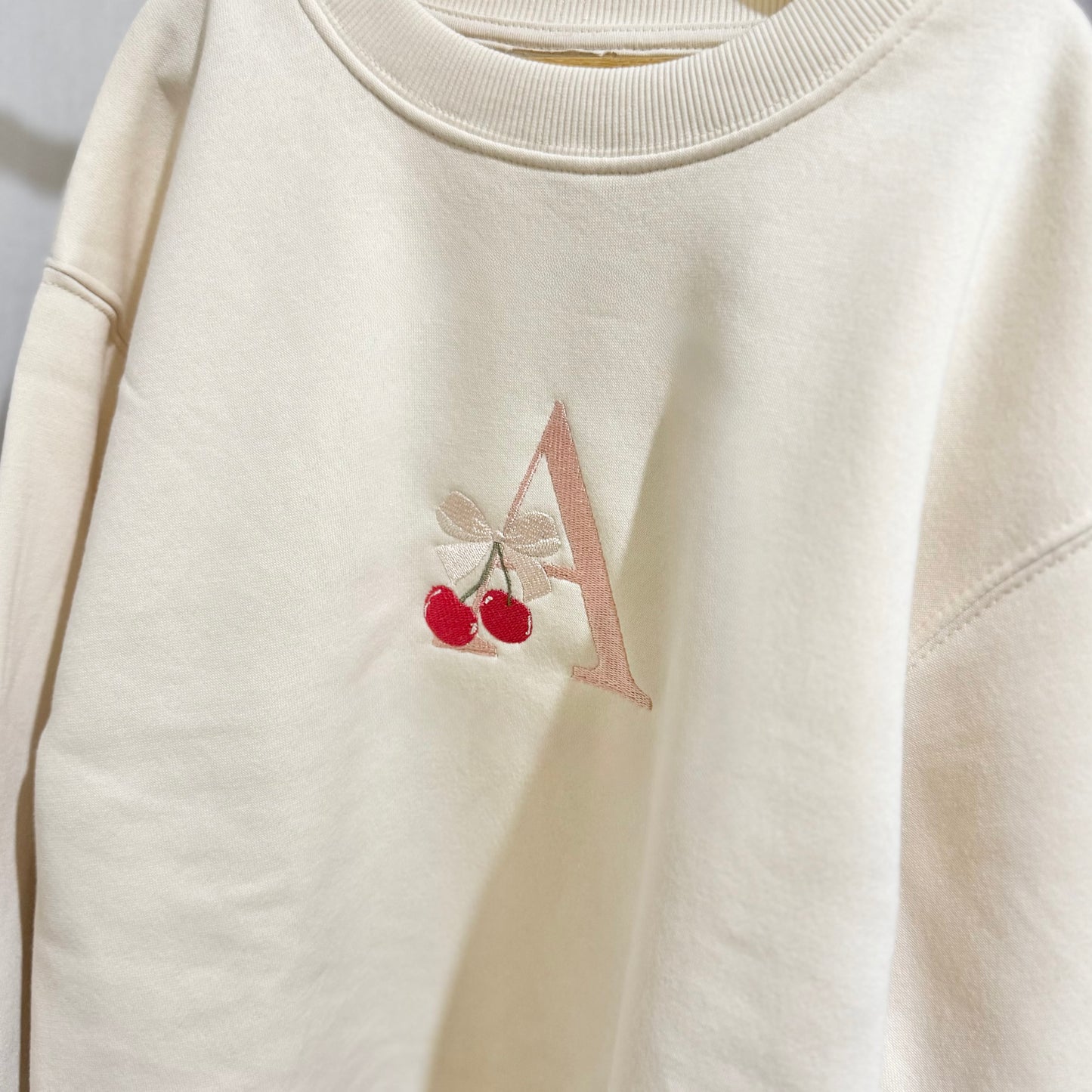 Cherry Monogram Embroidered Sweater - Youth