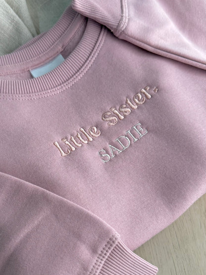 Little/Big Sibling Embroidered Name Sweater - Youth
