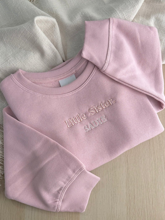 Little/Big Sibling Embroidered Name Sweater - Youth