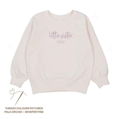 Little/Big Sibling Embroidered Name Sweater - Youth