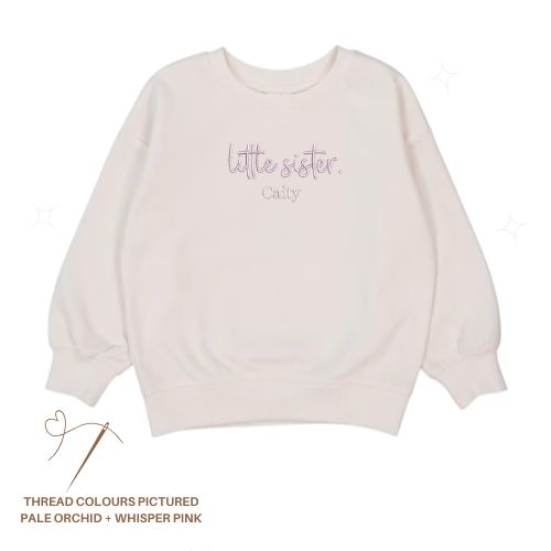 Little/Big Sibling Embroidered Name Sweater - Youth
