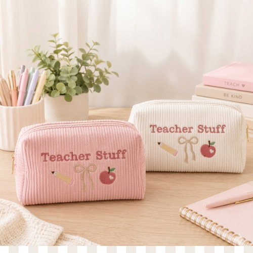 Embroidered Teacher Stuff Pouch