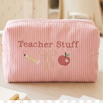Embroidered Teacher Stuff Pouch