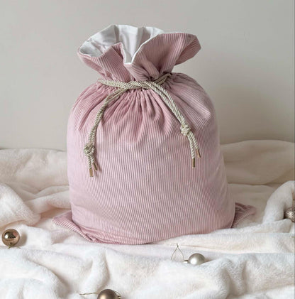 Luxury Corduroy Santa Sack - Dusty Mauve