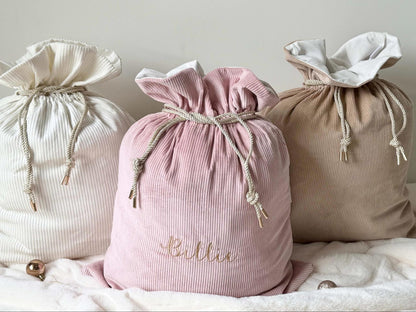 Luxury Corduroy Santa Sack - Dusty Mauve